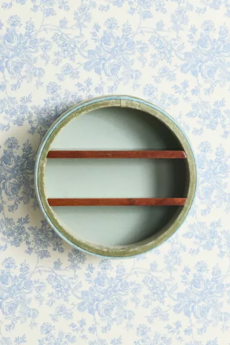 Jane Round Velvet Upholstered Wall Shelf