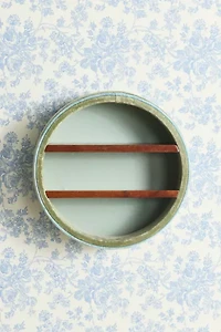 Jane Round Velvet Upholstered Wall Shelf