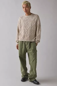 UO Kieran Cable Knit Boxy Crew Neck Sweater