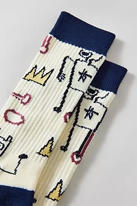 Basquiat King Crew Sock