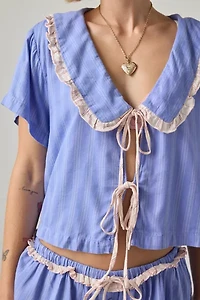 Out From Under Sweet Dreams Tie-Front Top + Micro Short PJ Set