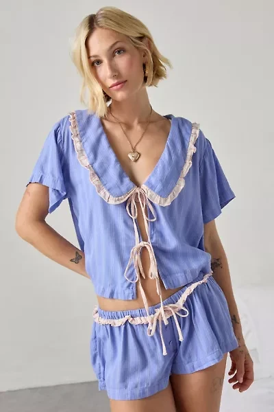 Out From Under Sweet Dreams Tie-Front Top + Micro Short PJ Set
