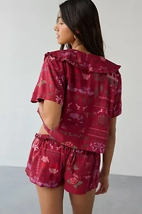 Out From Under Sweet Dreams Tie-Front Top + Micro Short PJ Set