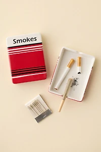 Cigarettes Lidded Ceramic Ashtray