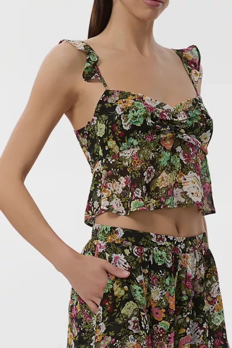 AFRM Vintage Floral Aisha Ruffle Babydoll Cami