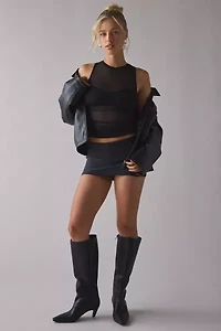 AFRM Cannari Sheer Mesh Illusion Ruched Top