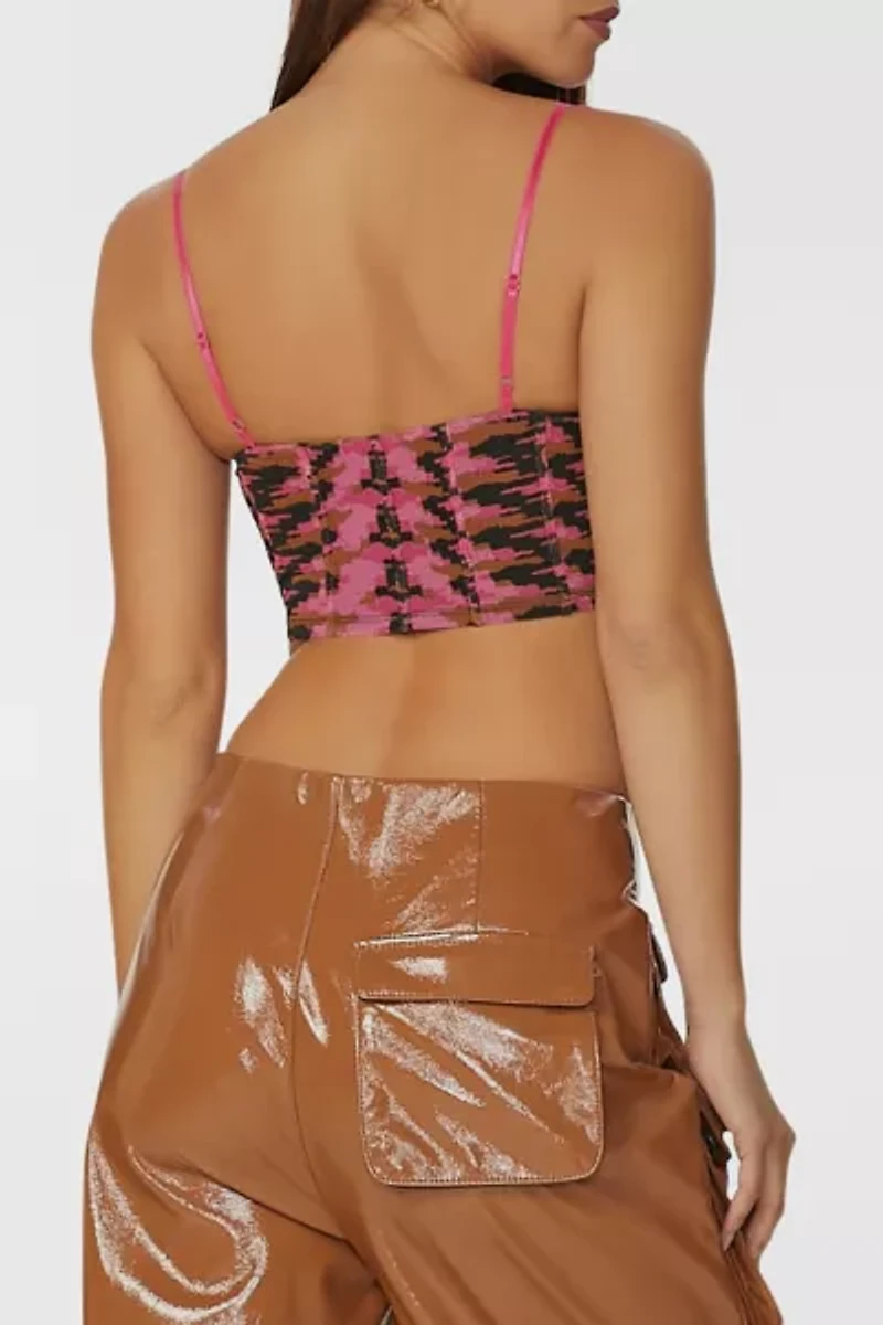 AFRM Pink Herringbone Nolan Corset Top