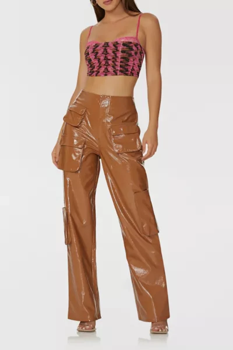 AFRM Pink Herringbone Nolan Corset Top