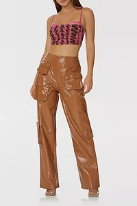 AFRM Pink Herringbone Nolan Corset Top