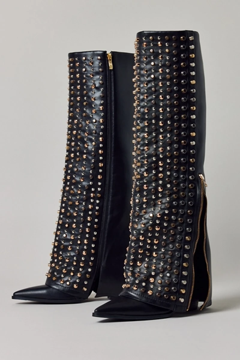 Azalea Wang Agustue Studded Knee-High Boot