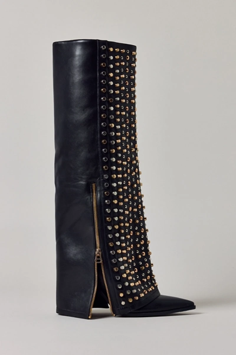 Azalea Wang Agustue Studded Knee-High Boot