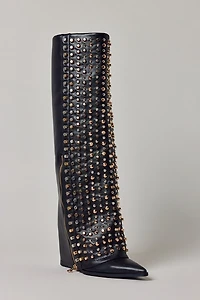 Azalea Wang Agustue Studded Knee-High Boot