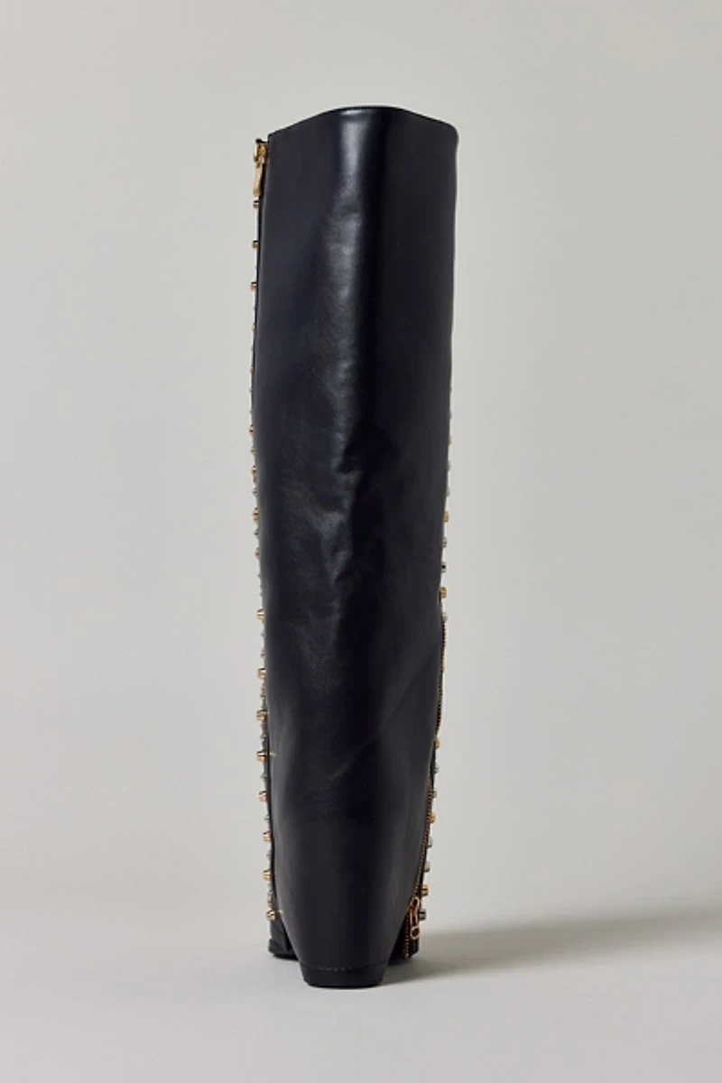 Azalea Wang Agustue Studded Knee-High Boot