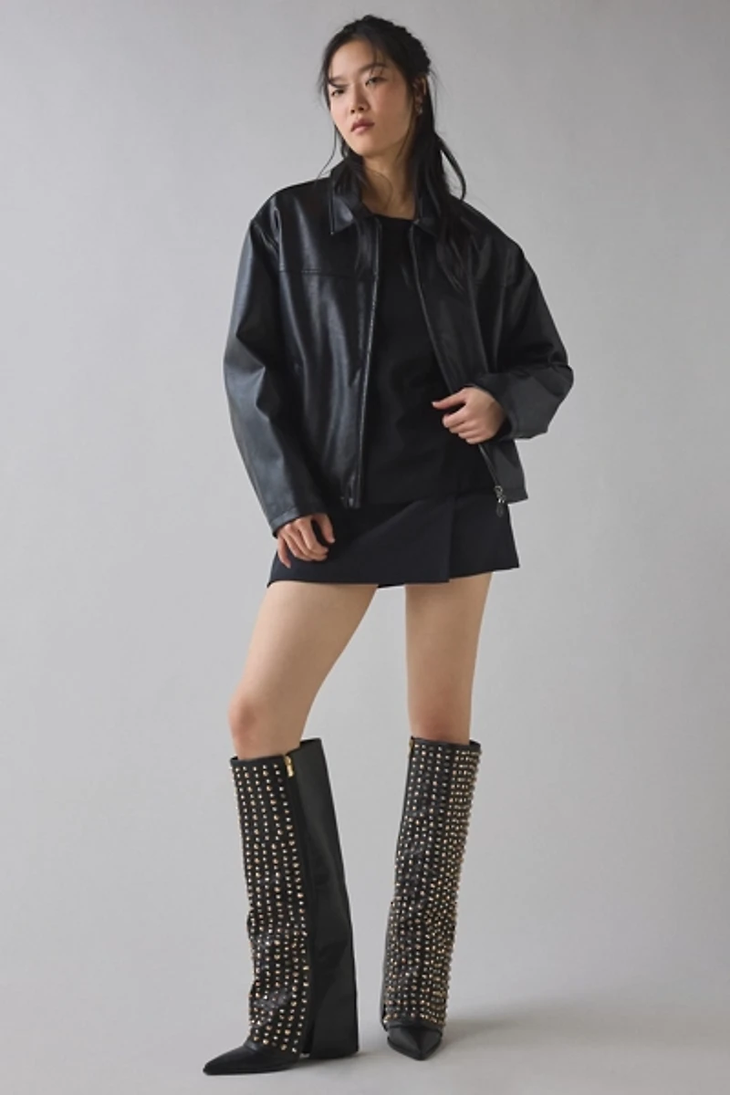 Azalea Wang Agustue Studded Knee-High Boot
