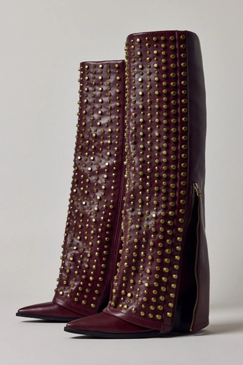Azalea Wang Agustue Studded Knee-High Boots