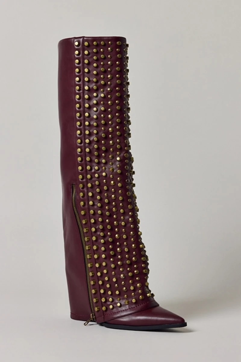 Azalea Wang Agustue Studded Knee-High Boots