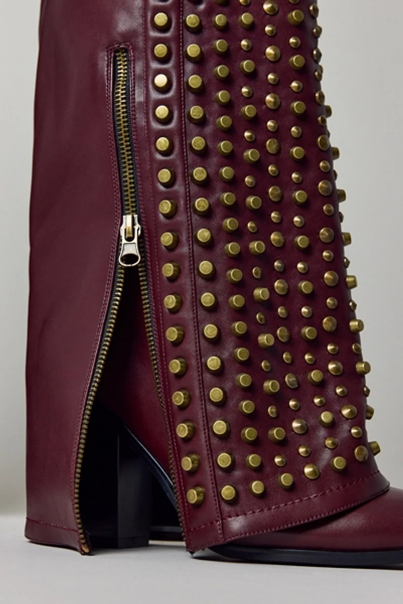 Azalea Wang Agustue Studded Knee-High Boots