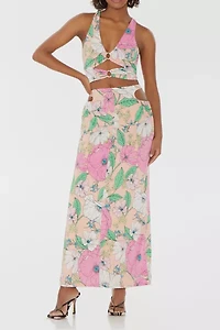 AFRM Spring Blush Bouquet Darya O-Ring Detail Crop Tank Top