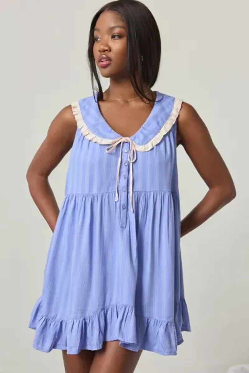 Out From Under Lottie Ruffle Collar Babydoll Sleep Dress