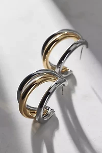 Mixed Metal Statement Hoop Earring