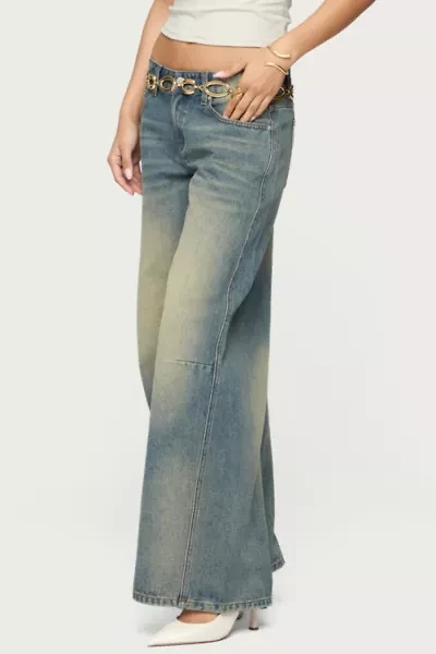Edikted Fade Washed Low Rise Baggy Jeans