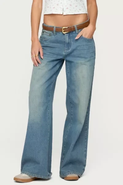 Edikted Graphic Vintage Washed Low Rise Jeans