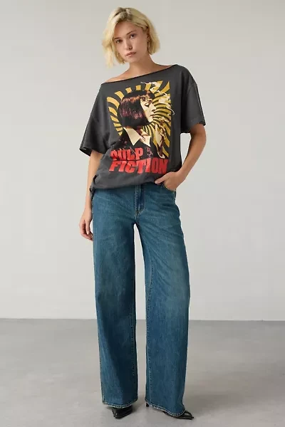 Pulp Fiction Graphic Off-The-Shoulder T-Shirt Dress