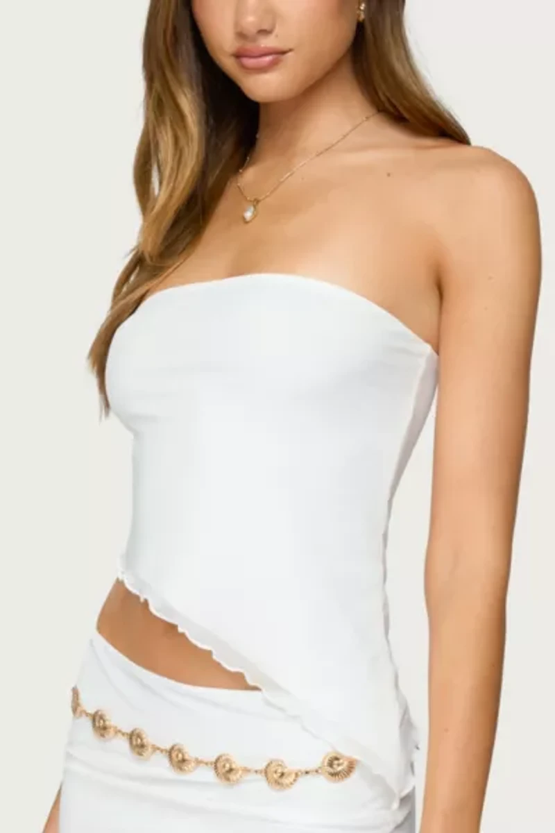 Edikted Vivi Mesh Asymmetric Tube Top