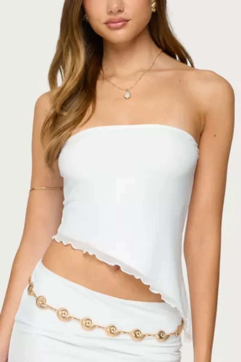 Edikted Vivi Mesh Asymmetric Tube Top
