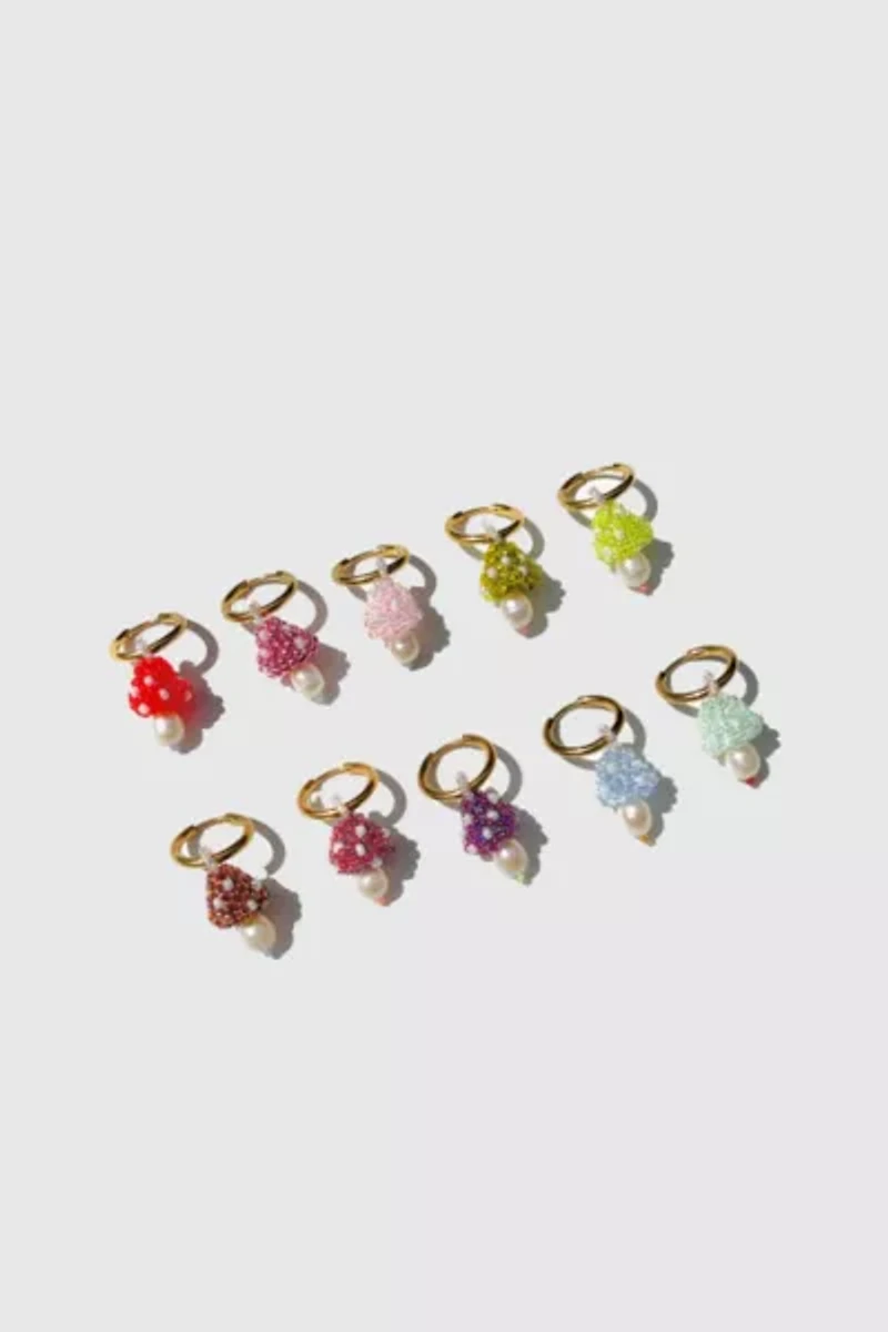 Dream Song Beaded Mushroom Earrings