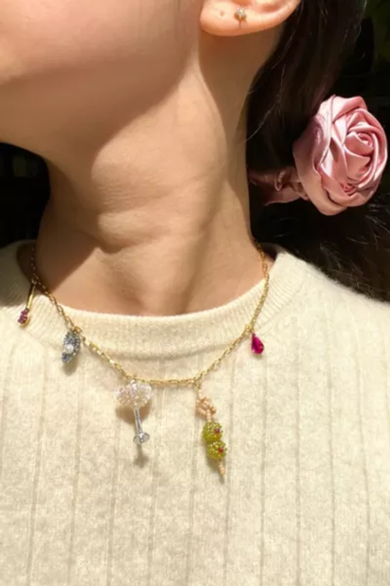 Dream Song Beaded Cocktail Charm Necklace