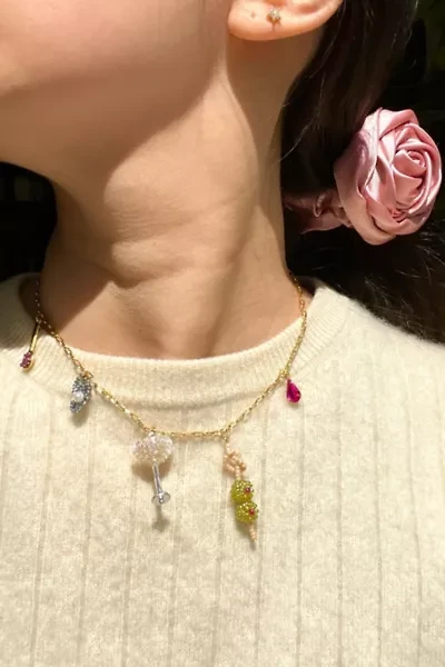 Dream Song Beaded Cocktail Charm Necklace