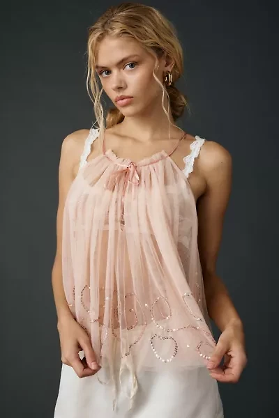 Kimchi Blue Bright Eyes Sequin Embellished Sheer Mesh Cami