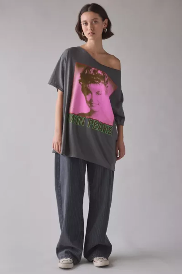 Urban Outfitters Twin Peaks Graphic Off-The-Shoulder T-Shirt Dress | Pacific City Urban Outfitters Twin Peaks Graphic Off-The-Shoulder T-Shirt Dress | Pacific City