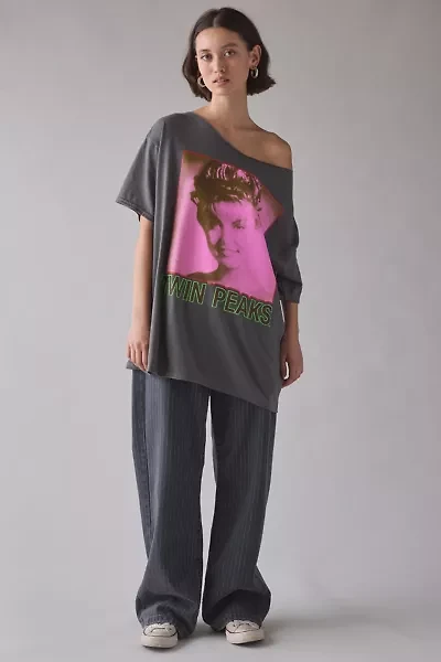 Twin Peaks Graphic Off-The-Shoulder T-Shirt Dress