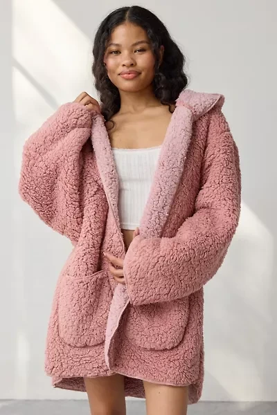 Out From Under Cloud Nine Reversible Fleece Hooded Teddy Robe