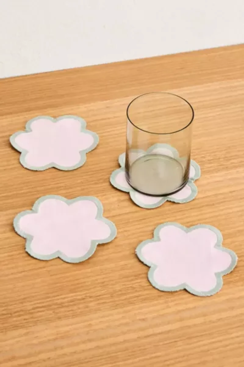 Bed Threads French Flax Linen Petal Coaster Set