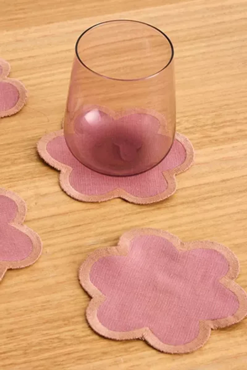 Bed Threads French Flax Linen Petal Coaster Set