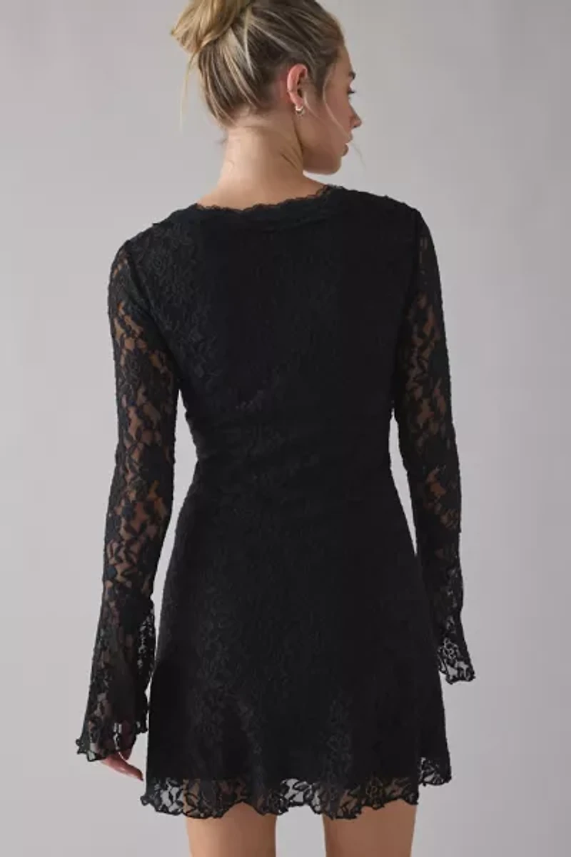 Kimchi Blue Delicate Dreams Lace Bell Sleeve Mini Dress