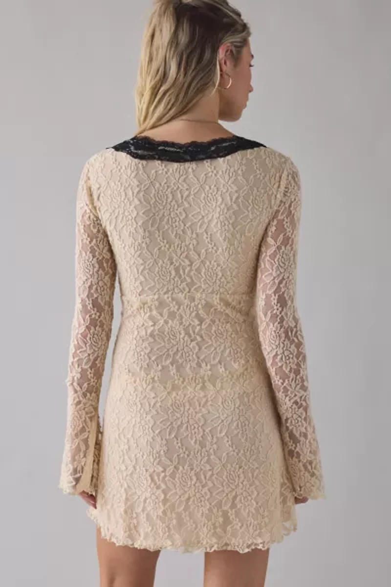 Kimchi Blue Delicate Dreams Lace Bell Sleeve Mini Dress