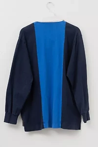 Vintage Y2K Nautica Blue Two Tone Long Sleeve Rugby Shirt