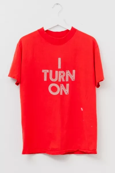 Vintage 1980s Distressed Mini Mountain Machine Red Graphic T-Shirt