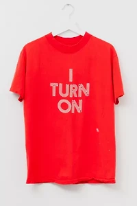 Vintage 1980s Distressed Mini Mountain Machine Red Graphic T-Shirt