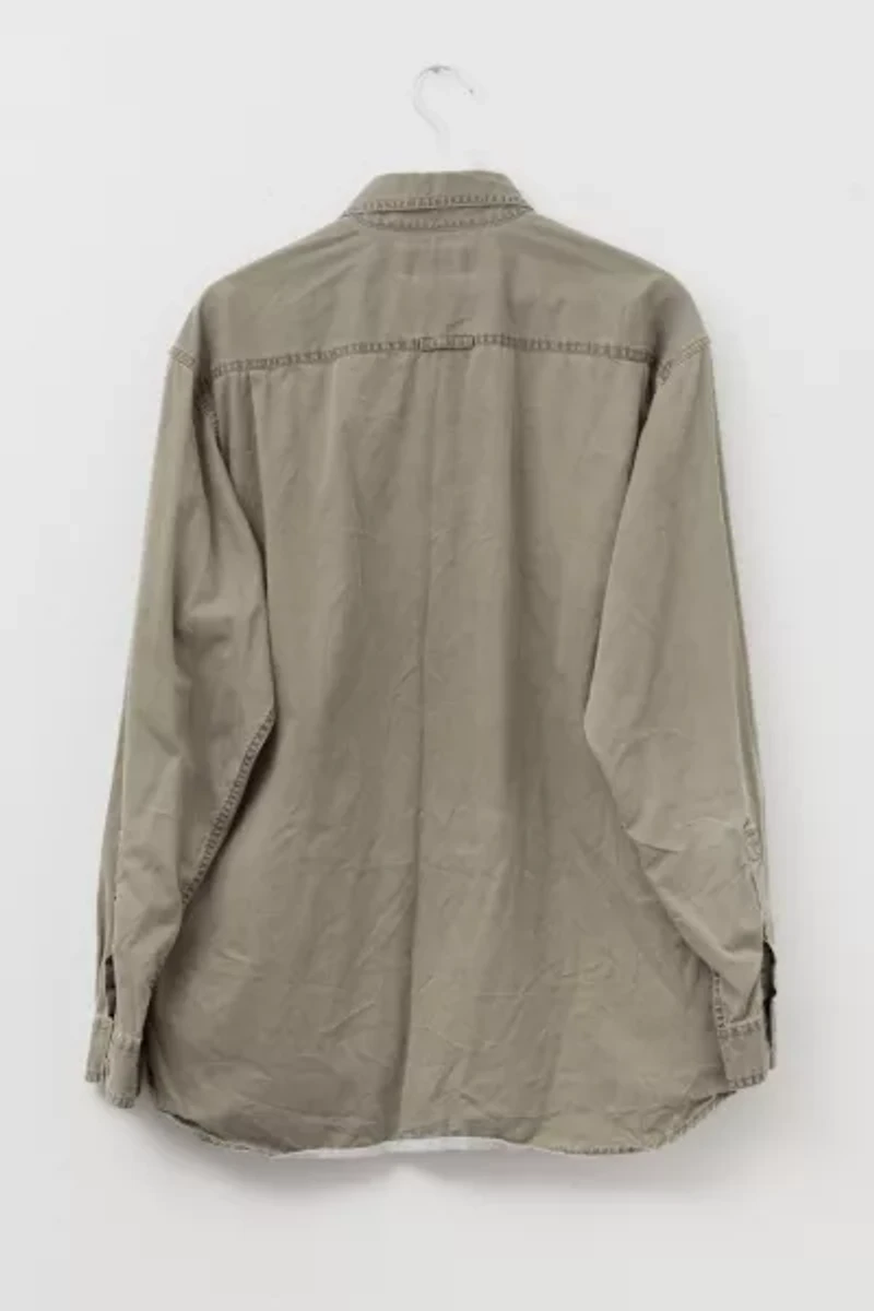 Vintage 1990s Columbia XCO Green Cotton Button Up Shirt