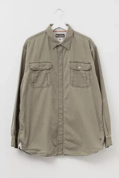 Vintage 1990s Columbia XCO Green Cotton Button Up Shirt