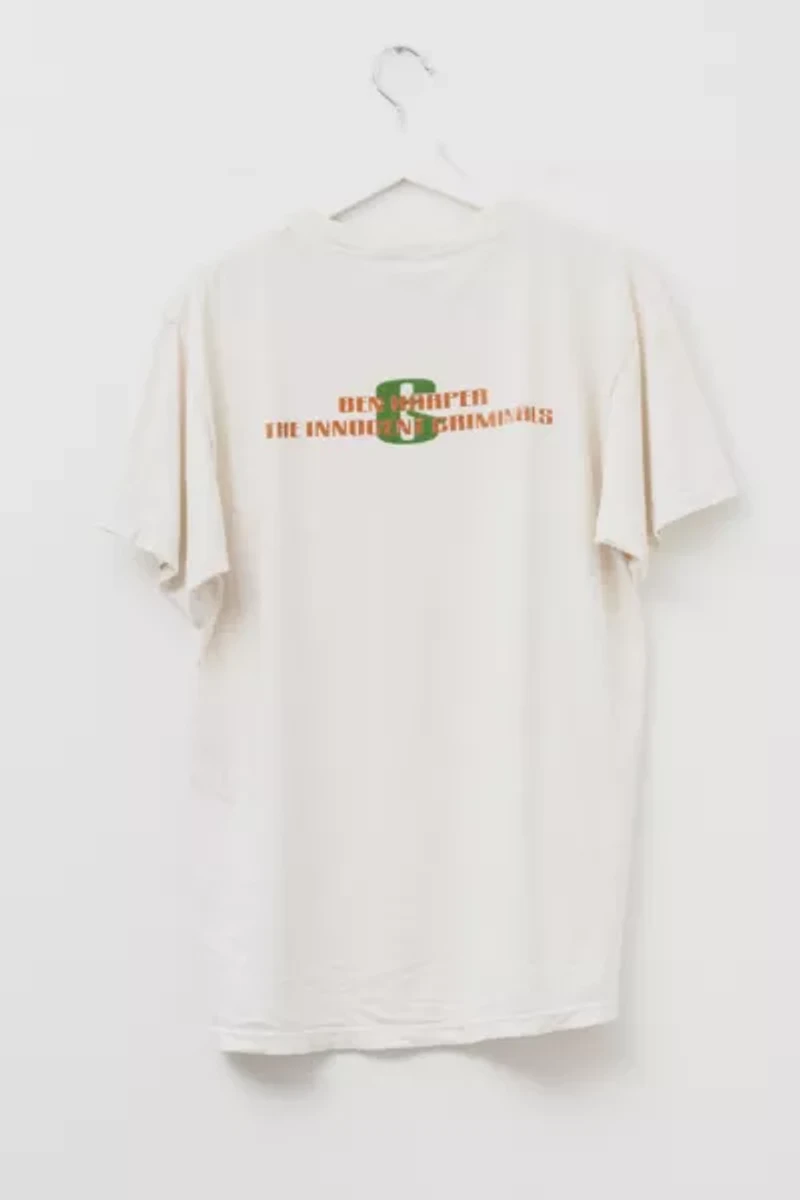 Vintage 1990s Distressed Ben Harper Graphic Off White Band T-Shirt