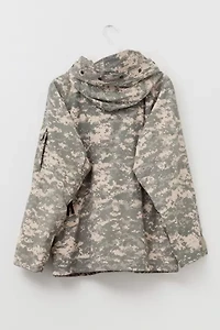 Vintage 1990s Digital Camouflage Rain Parka Jacket
