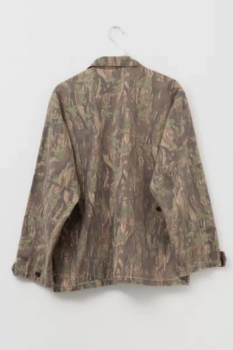 Vintage 1990s Distressed Smokey Branch Camouflage Chore Jacket