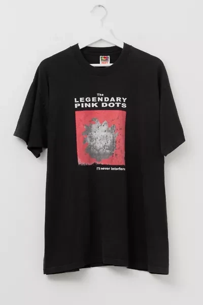 Vintage 1990s Distressed The Legendary Pink Dots Black Graphic Band T-Shirt