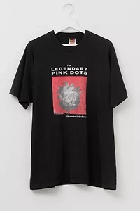 Vintage 1990s Distressed The Legendary Pink Dots Black Graphic Band T-Shirt